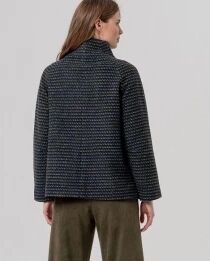 Manteau court col montant Vert