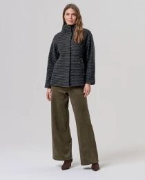 Manteau court col montant Vert