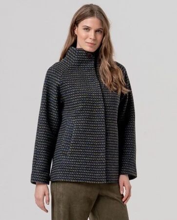 Manteau court col montant Vert