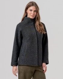 Manteau court col montant Vert