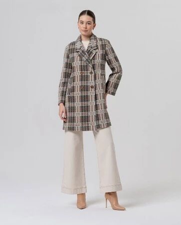 Manteau double boutonnage Camel
