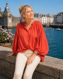 Maxi Blouse Voile Rouge indien