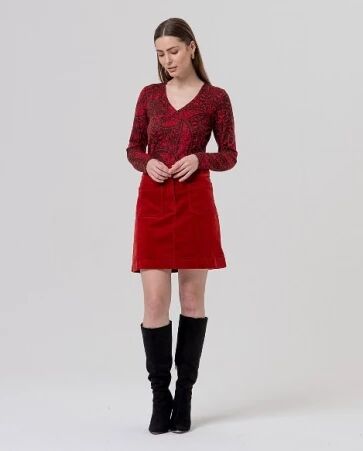 Minijupe poches plaqu�es Rojo Ingles