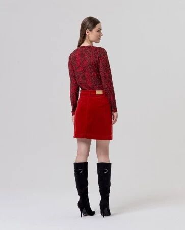 Minijupe poches plaqu�es Rojo Ingles