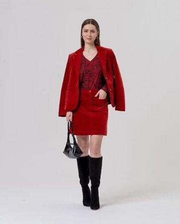 Minijupe poches plaqu�es Rojo Ingles