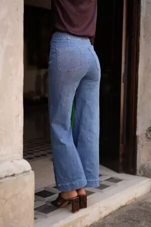 Pantalon � pont Victorine denim
