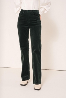 Pantalon BARBARA en velour coupe wide
