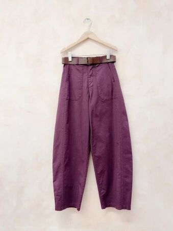 Pantalon barrel Aubergine
