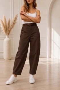 Pantalon barrel Marron