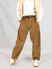 pantalon barrel Velours Epais Kaki