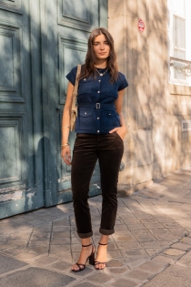 Pantalon chino velours Choco