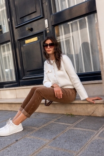 Pantalon chino velours Marron