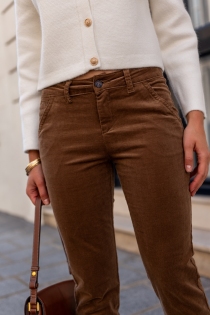 Pantalon chino velours Marron