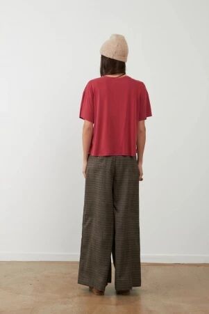 Pantalon Cindy � carreaux choco