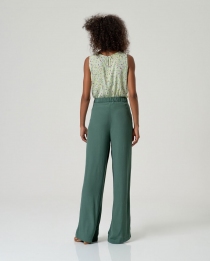 Pantalon droit avec poches vert bouteille