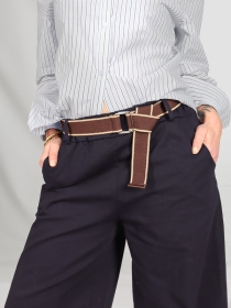 Pantalon Droit Fluide A Pince Navy