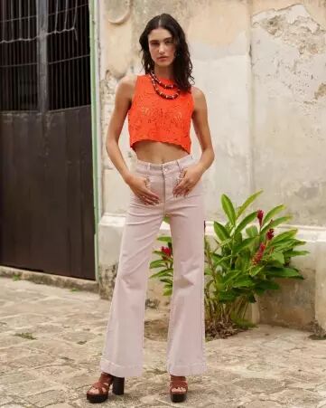 Pantalon jeans Elena rose
