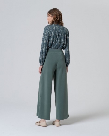 Pantalon large Bleu acier