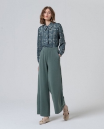 Pantalon large Bleu acier