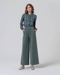 Pantalon large Bleu acier