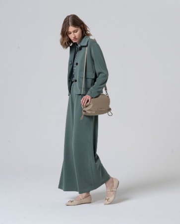 Pantalon large Bleu acier