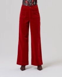 Pantal&oacute;n large poches plaqu&eacute;es Rojo Ingles