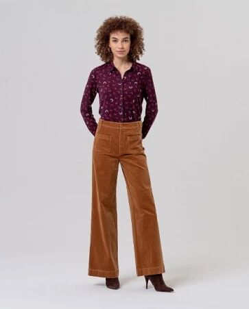 Pantal�n large poches plaqu�es Toffee