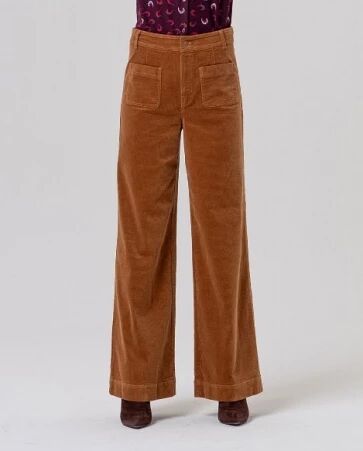 Pantal�n large poches plaqu�es Toffee