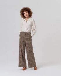 Pantal&oacute;n large taille ajust&eacute;e Camel