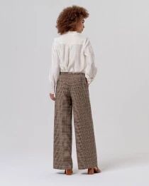 Pantal&oacute;n large taille ajust&eacute;e Camel