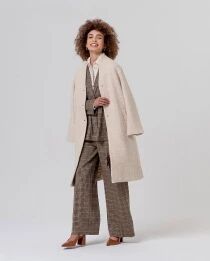 Pantal&oacute;n large taille ajust&eacute;e Camel