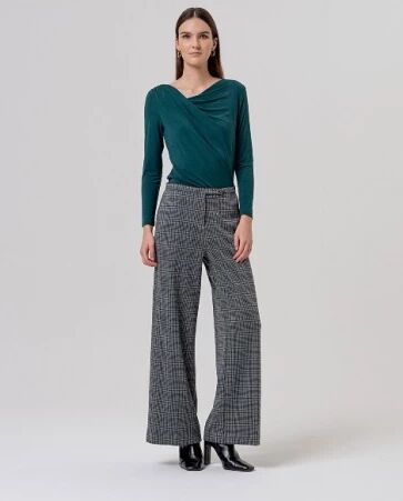 Pantal�n large taille ajust�e Gris