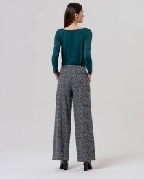 Pantal&oacute;n large taille ajust&eacute;e Gris