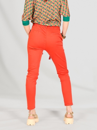  Pantalon slim ceinture brique