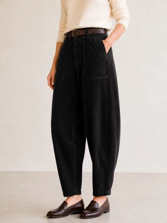 Pantalon velours barrel Nero