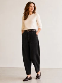 Pantalon velours barrel Nero