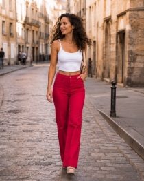 Pantalon wide leg Rouge
