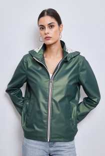 Parka courte irisée verte