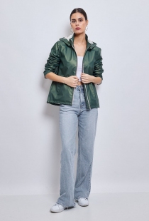 Parka courte irisée verte