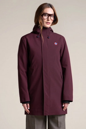 Parka doubl� coupe droite en tissu 100% recycl� Beaubourg prune