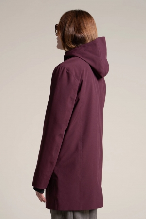 Parka doubl� coupe droite en tissu 100% recycl� Beaubourg prune