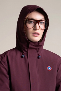Parka doubl&eacute; coupe droite en tissu 100% recycl&eacute; Beaubourg prune