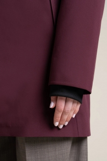 Parka doubl&eacute; coupe droite en tissu 100% recycl&eacute; Beaubourg prune