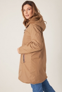 Parka Réversible Fourrée taupe