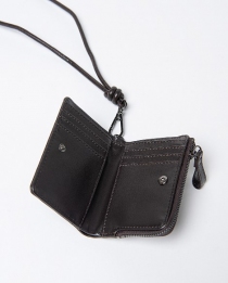 Petit portefeuille craquel&eacute; Chocolat