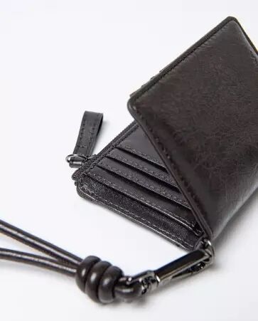 Petit portefeuille craquel� Chocolat