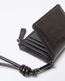 Petit portefeuille craquel&eacute; Chocolat