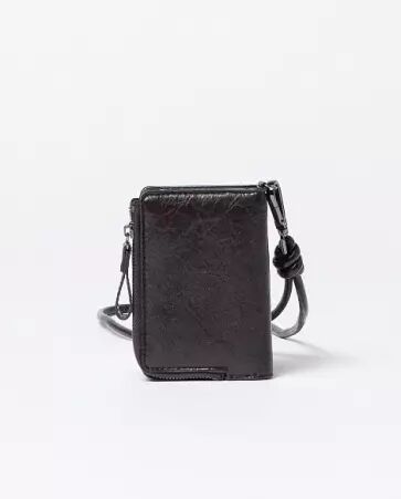 Petit portefeuille craquel� Chocolat