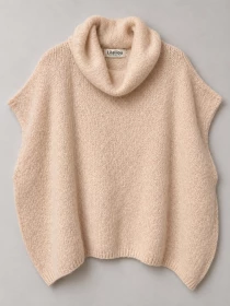 Poncho en alpaga sans manches Lin de champagne