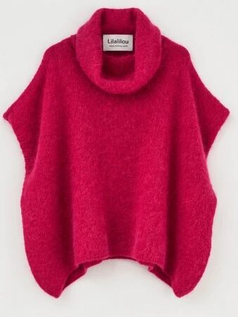 Poncho en alpaga sans manches Magenta